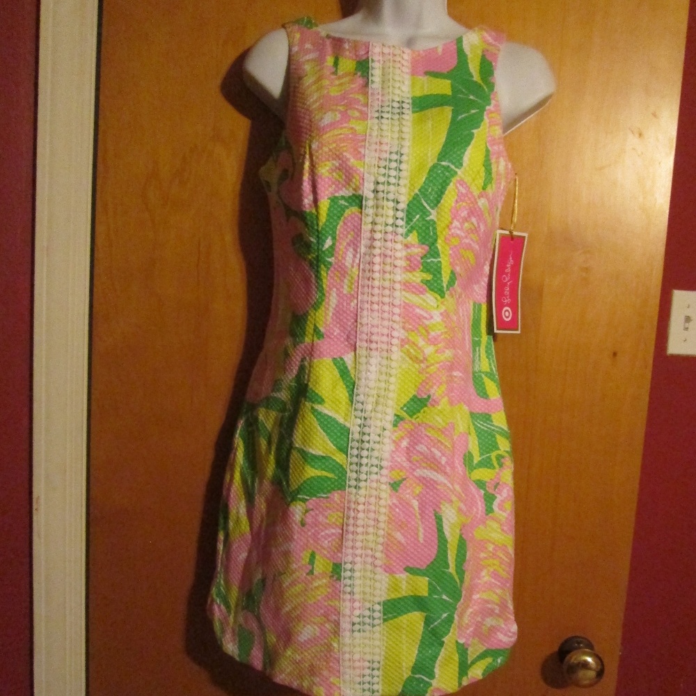 NWT Pink Flamingo Lilly Pulitzer Shift Dress NEW